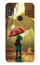 Rainy Day Moto One Power Hard Case Back Cover by Casekaro