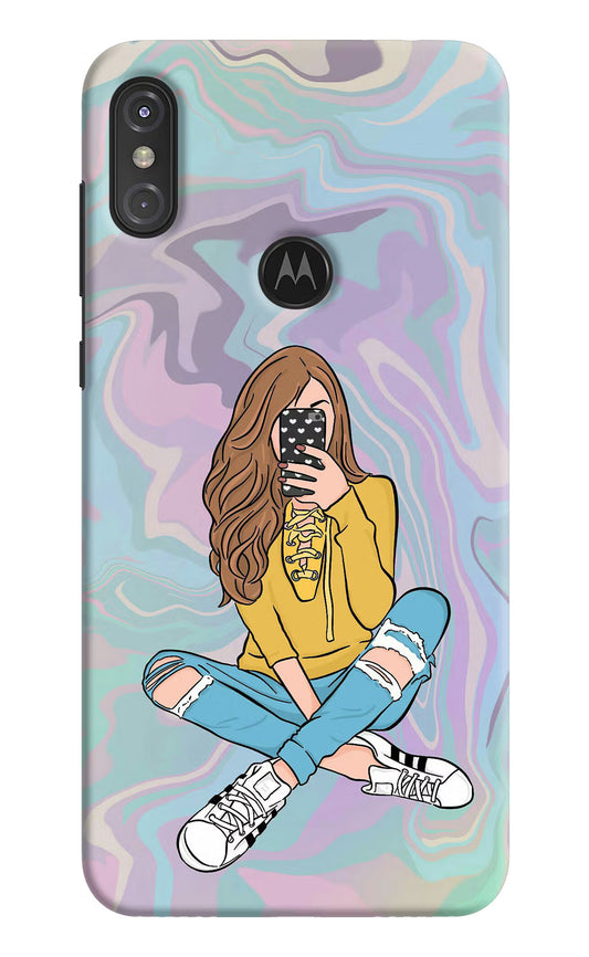 Selfie Girl Moto One Power Hard Case Back Cover by Casekaro