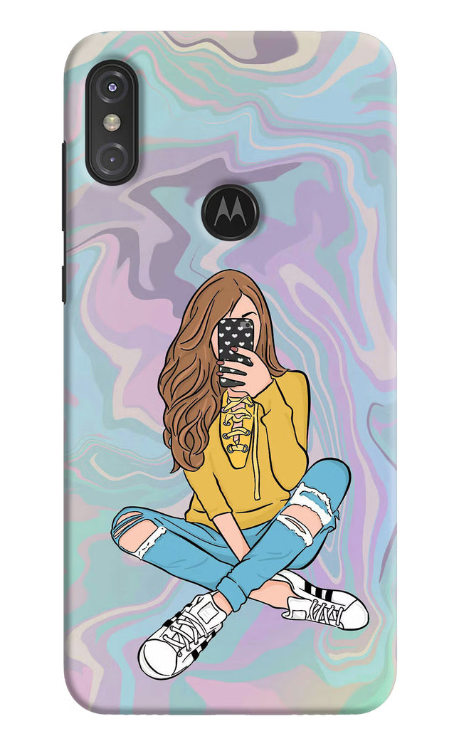 Selfie Girl Moto One Power Hard Case Back Cover by Casekaro