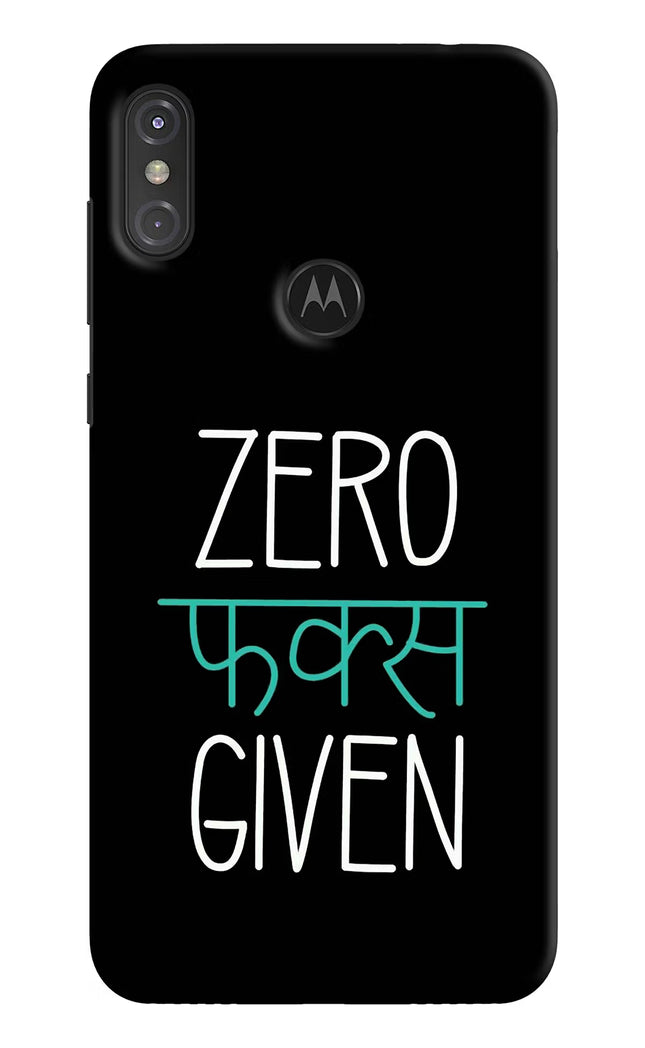 Zero Fucks Given Moto One Power Hard Case Back Cover by Casekaro