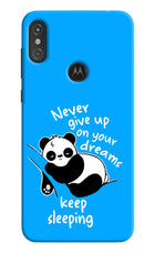 Keep Sleeping Moto One Power Hard Case Back Cover by Casekaro