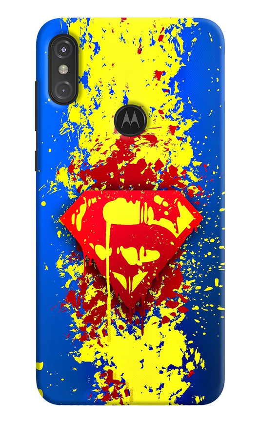 Superman logo Moto One Power Hard Case Back Cover by Casekaro
