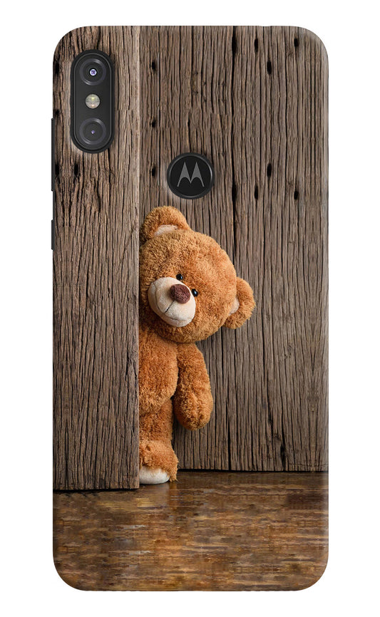Teddy Wooden Moto One Power Hard Case Back Cover by Casekaro