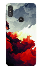 Fire Cloud Moto One Power Hard Case Back Cover by Casekaro