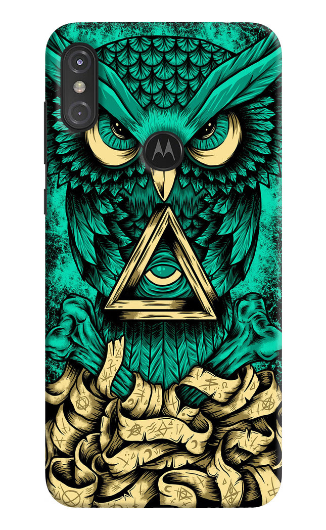 Green Owl Moto One Power Hard Case Back Cover by Casekaro