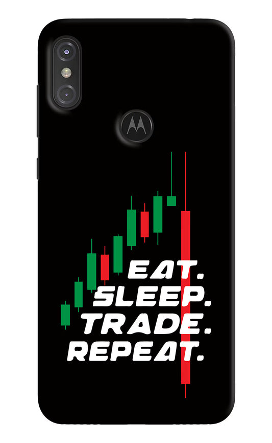 Eat Sleep Trade Repeat Moto One Power Hard Case Back Cover by Casekaro