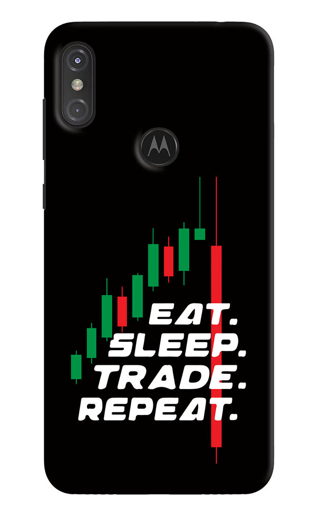 Eat Sleep Trade Repeat Moto One Power Hard Case Back Cover by Casekaro