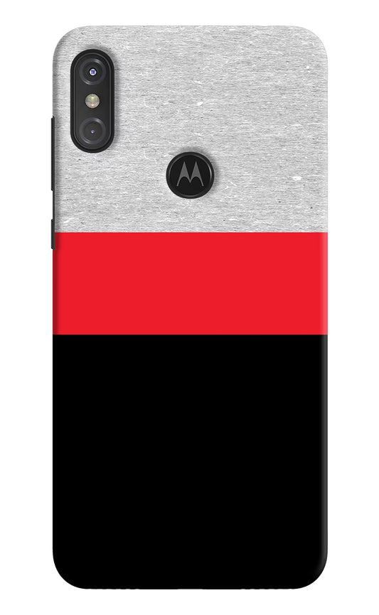 Tri Color Pattern Moto One Power Hard Case Back Cover by Casekaro