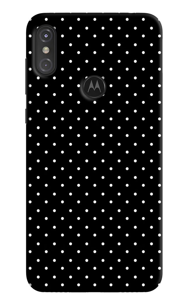 White Dots Moto One Power Hard Case Back Cover by Casekaro