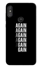 Again Again Gain Moto One Power Hard Case Back Cover by Casekaro