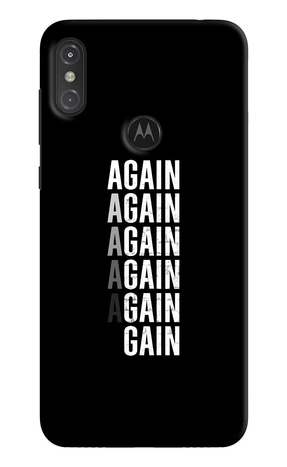 Again Again Gain Moto One Power Hard Case Back Cover by Casekaro