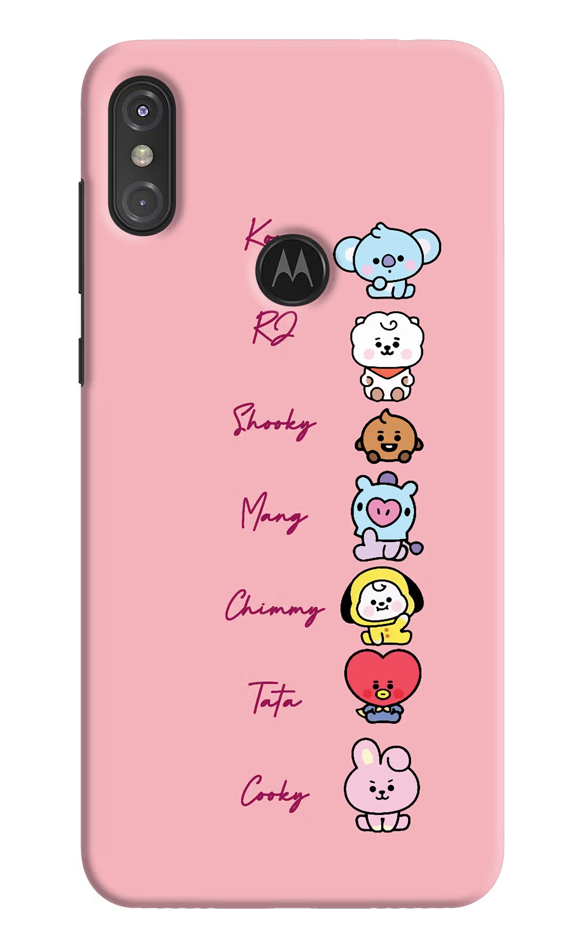 BTS names Moto One Power Hard Case Back Cover by Casekaro