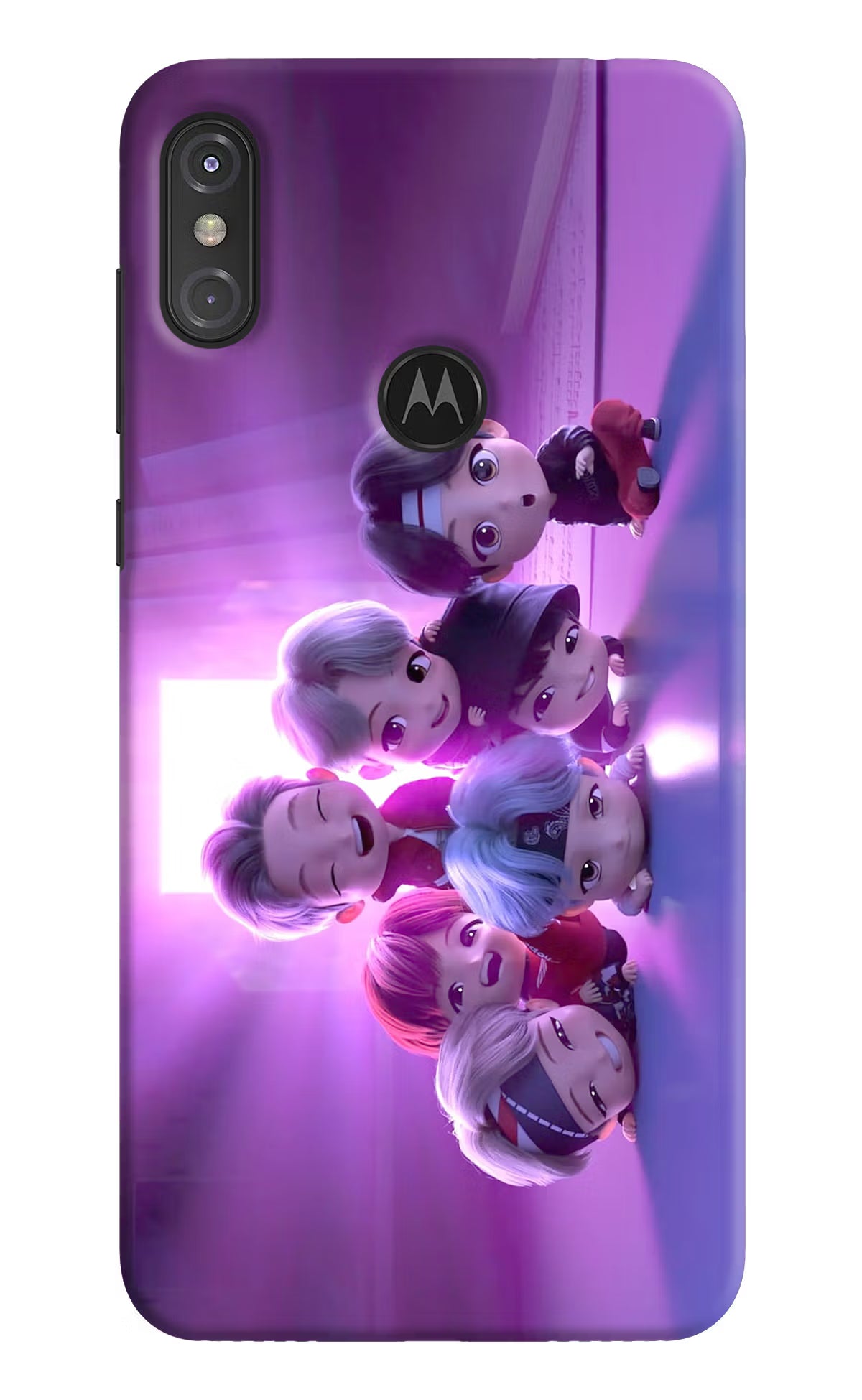 BTS Chibi Moto One Power Hard Case Back Cover by Casekaro