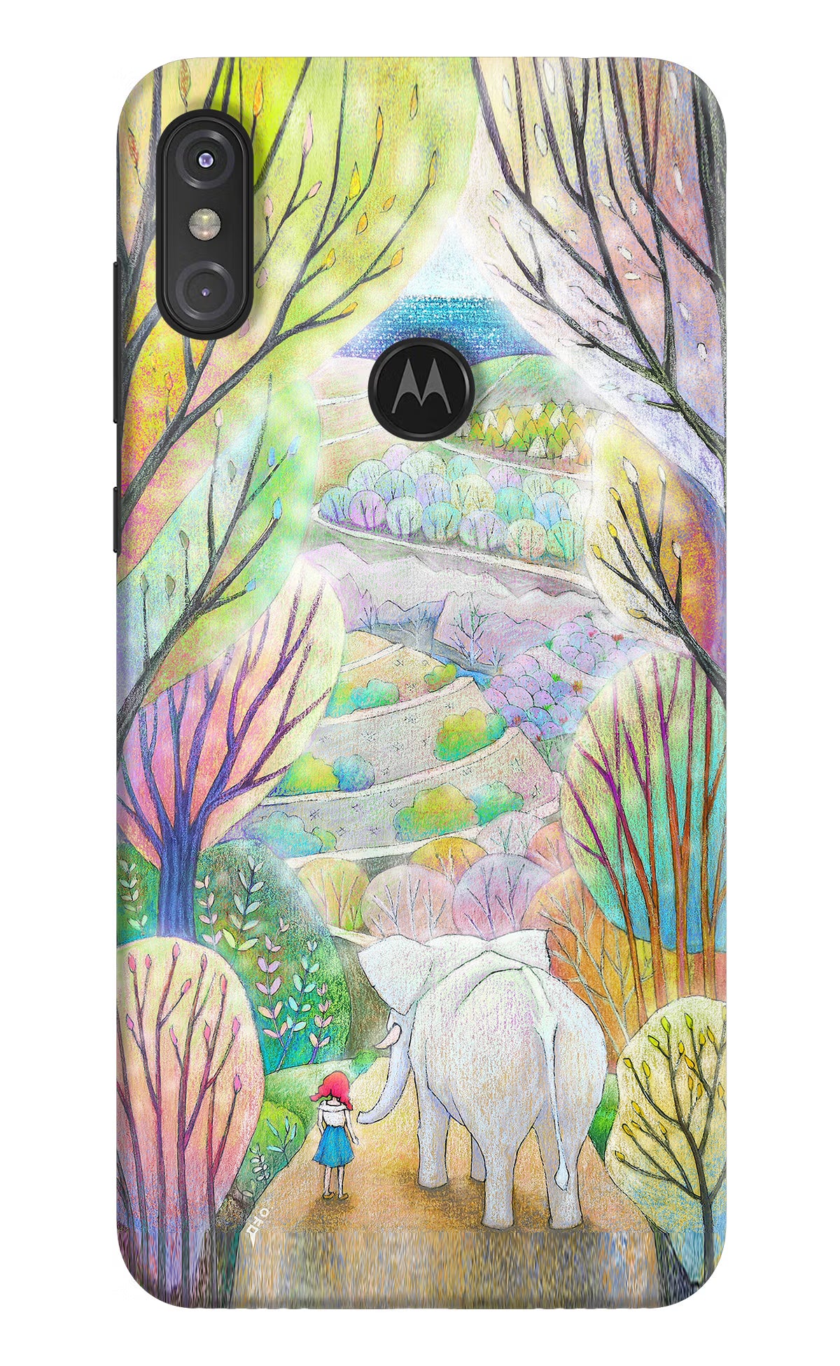 Nature Painting Moto One Power Hard Case Back Cover by Casekaro