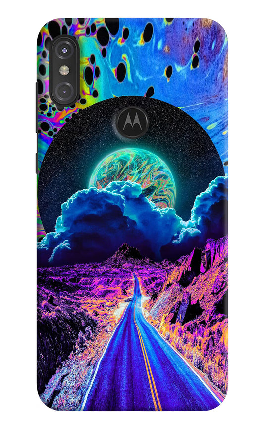 Psychedelic Painting Moto One Power Hard Case Back Cover by Casekaro