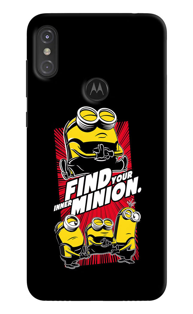 Find your inner Minion Moto One Power Hard Case Back Cover by Casekaro