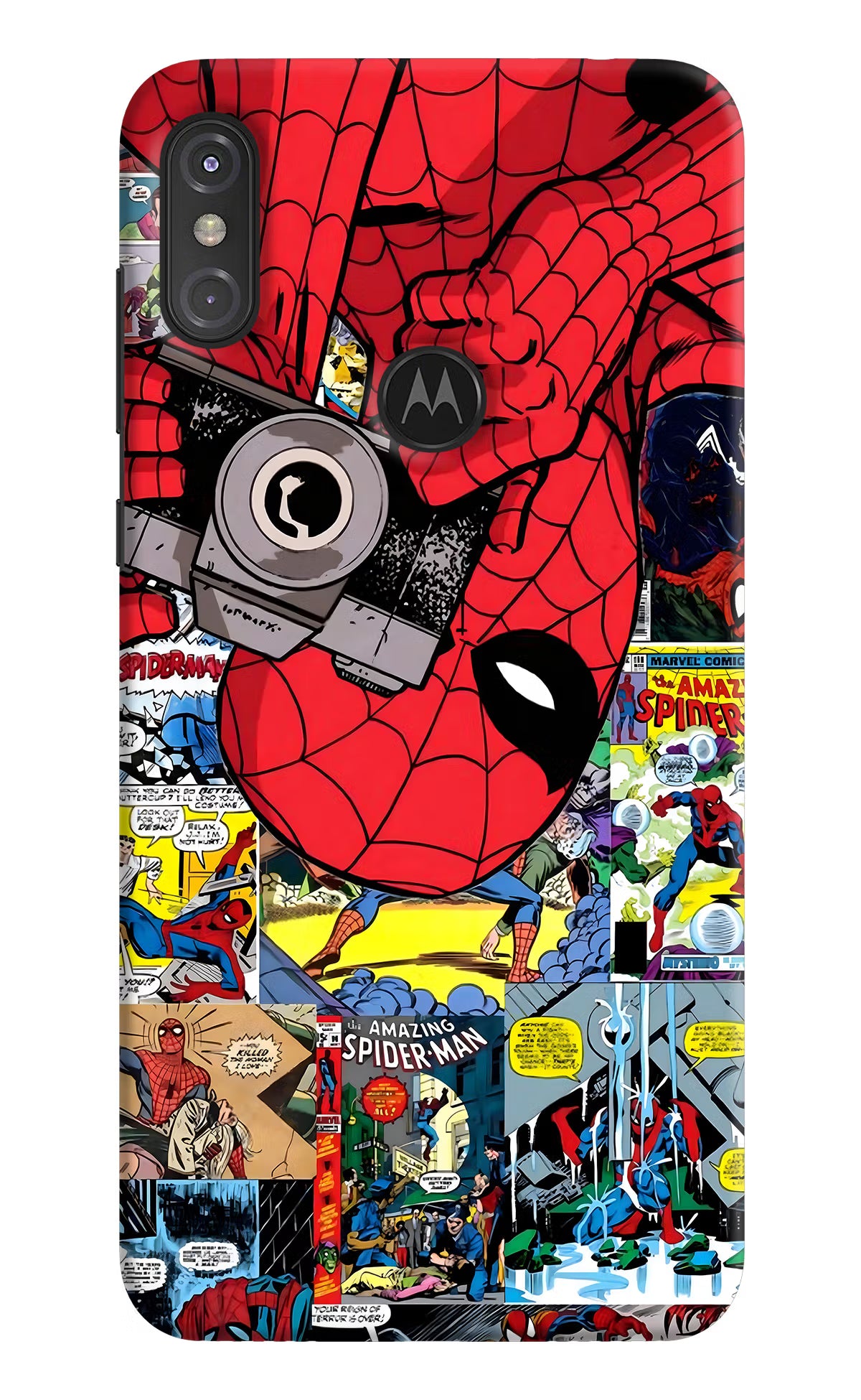 Spider Man Moto One Power Hard Case Back Cover by Casekaro