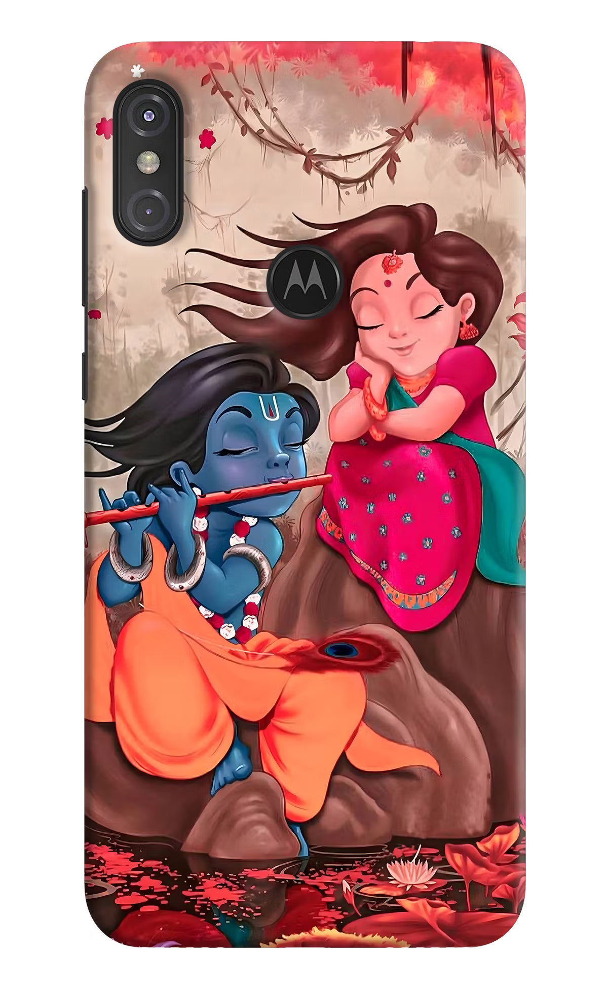 Radhe Krishna Moto One Power Hard Case Back Cover by Casekaro