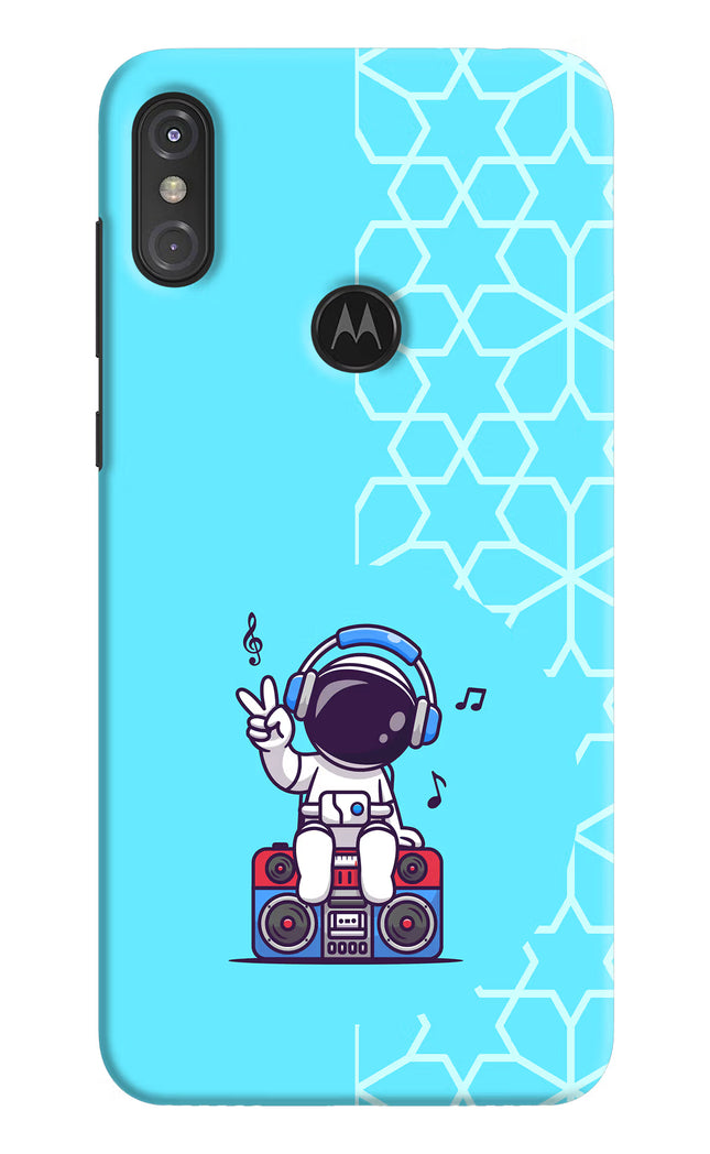 Cute Astronaut Chilling Moto One Power Hard Case Back Cover by Casekaro