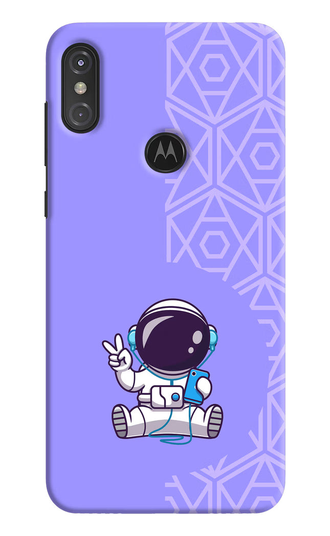 Cute Astronaut Chilling Moto One Power Hard Case Back Cover by Casekaro