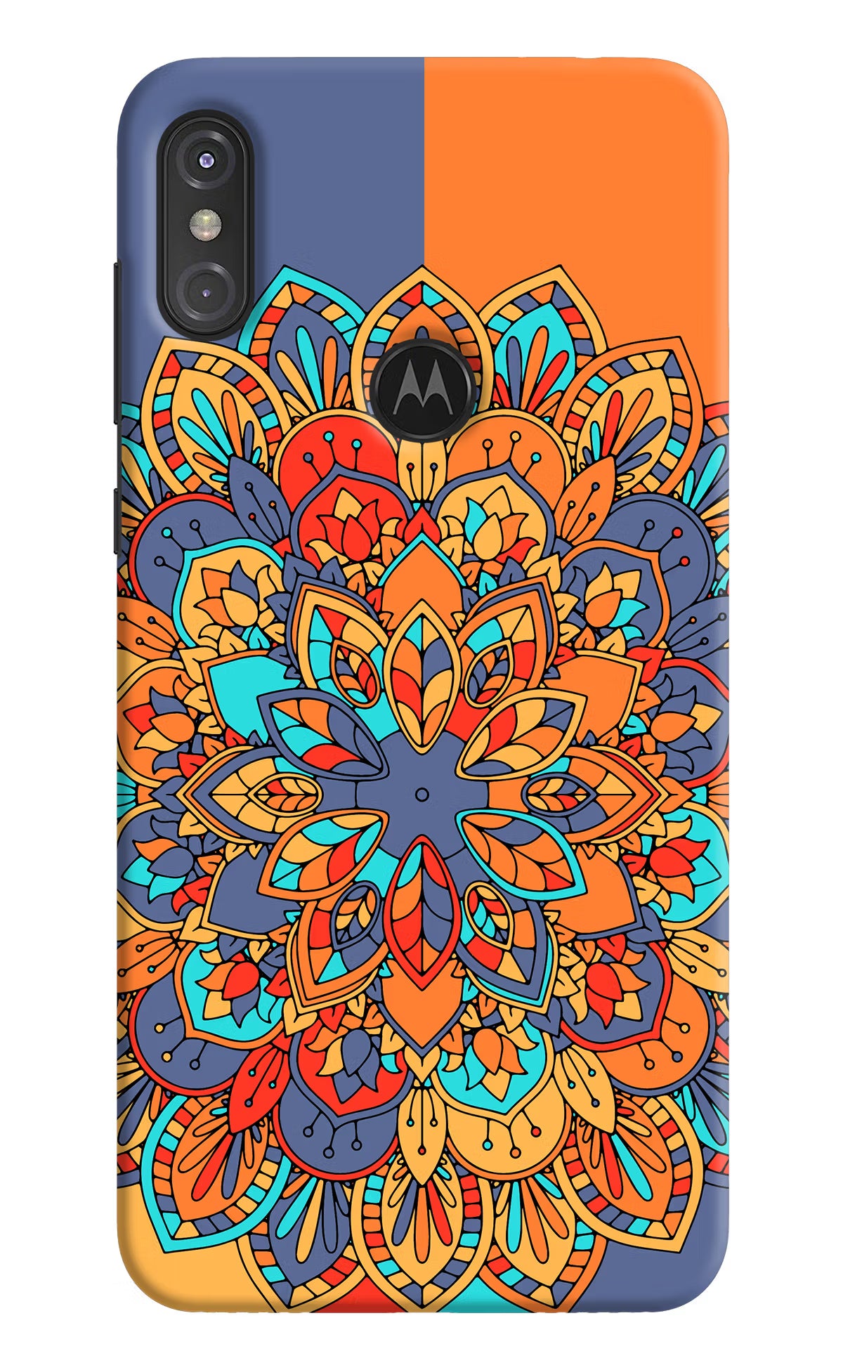 Color Mandala Moto One Power Hard Case Back Cover by Casekaro