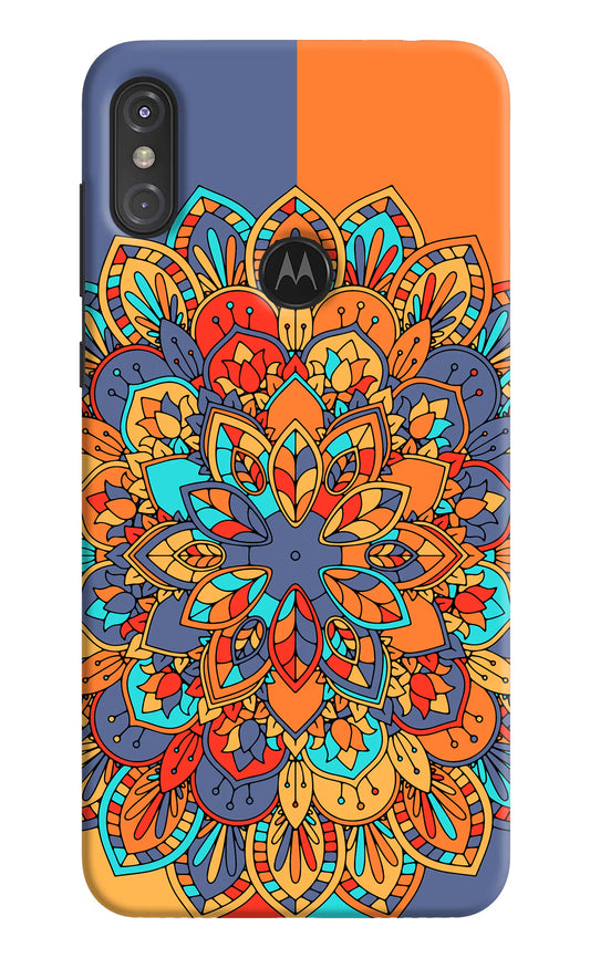 Color Mandala Moto One Power Hard Case Back Cover by Casekaro