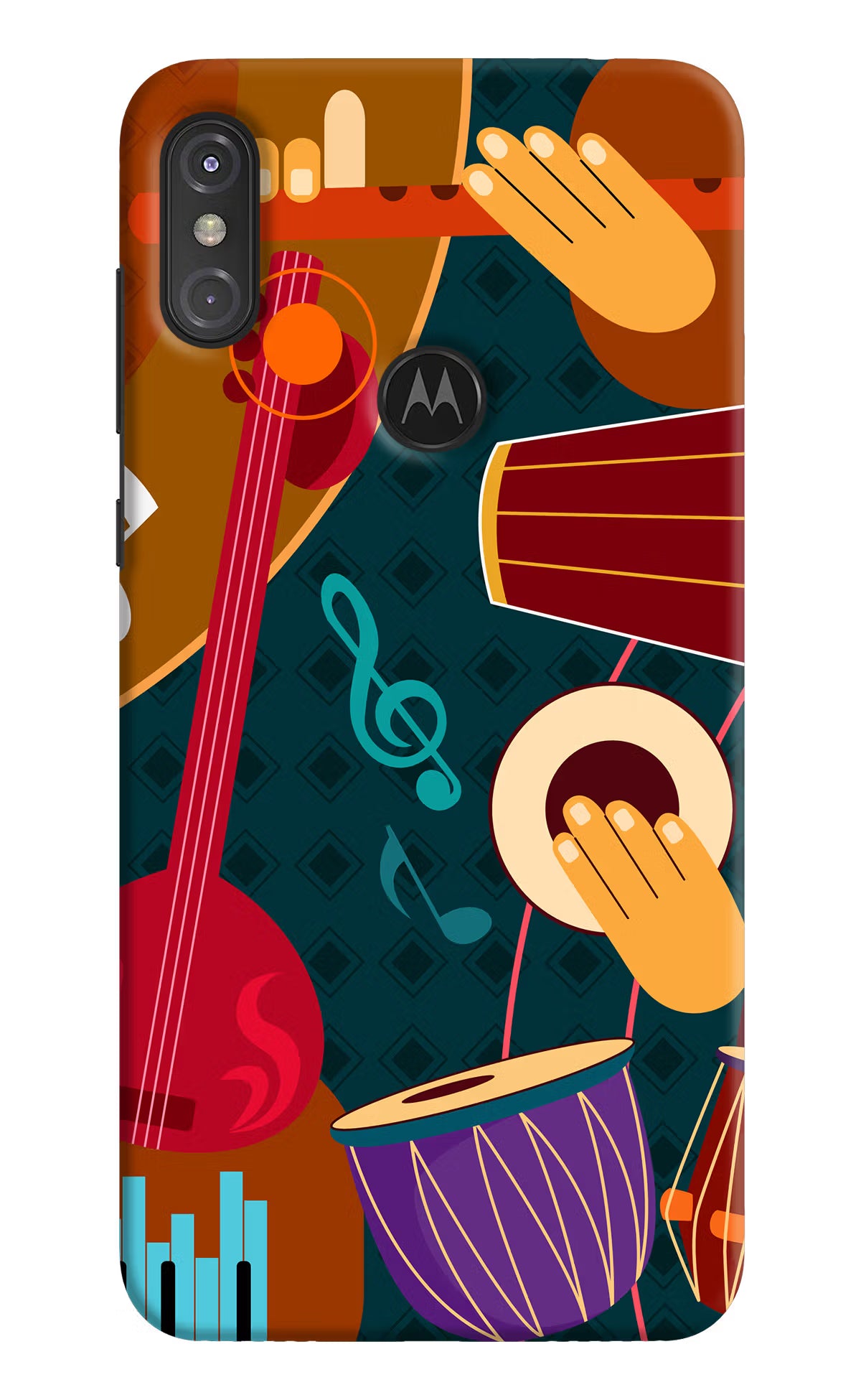 Music Instrument Moto One Power Hard Case Back Cover by Casekaro