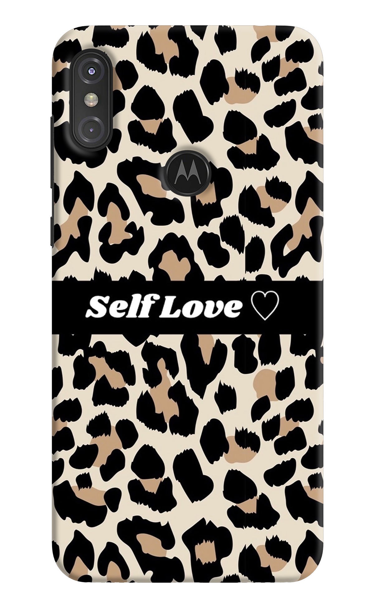 Leopard Print Self Love Moto One Power Back Cover