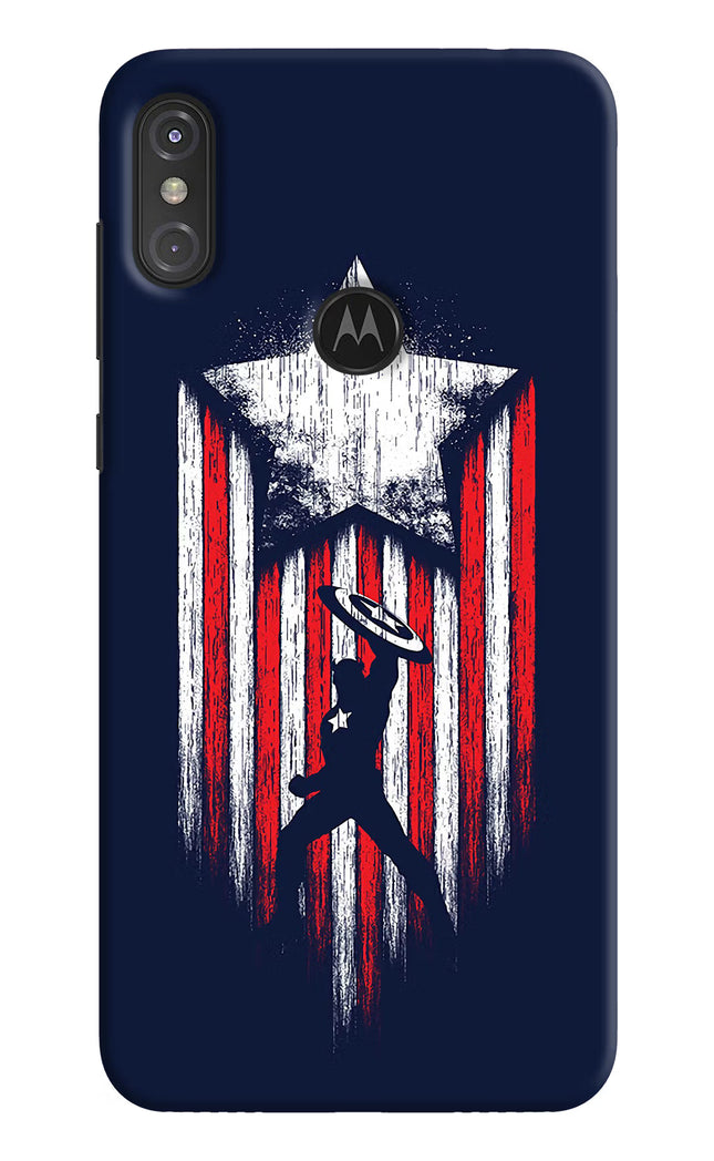 Captain America Marvel Art Moto One Power Hard Case Back Cover by Casekaro