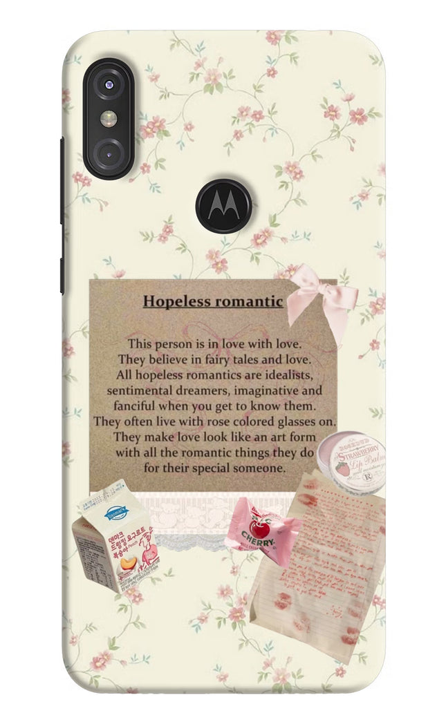 Hopeless Romantic Moto One Power Hard Case Back Cover by Casekaro