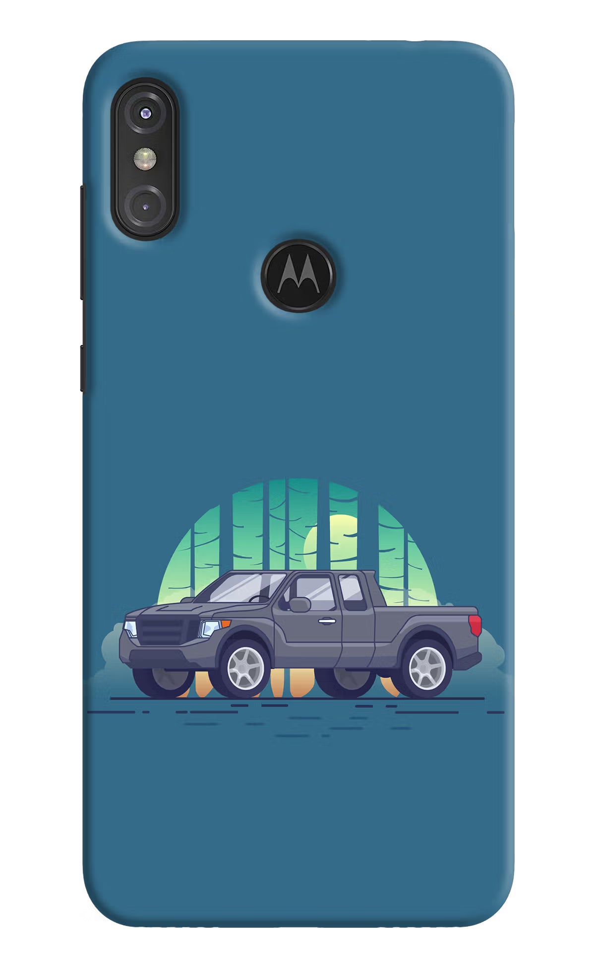 Retro Garage Vibe Moto One Power Hard Case Back Cover by Casekaro