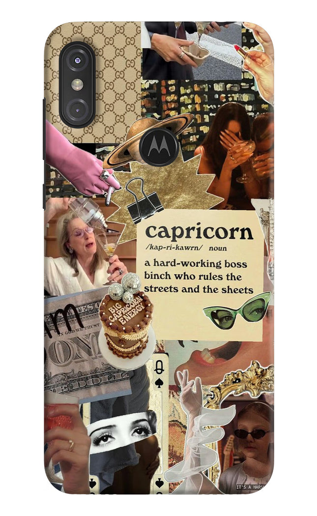 Capricorn Zodiac Moto One Power Hard Case Back Cover by Casekaro