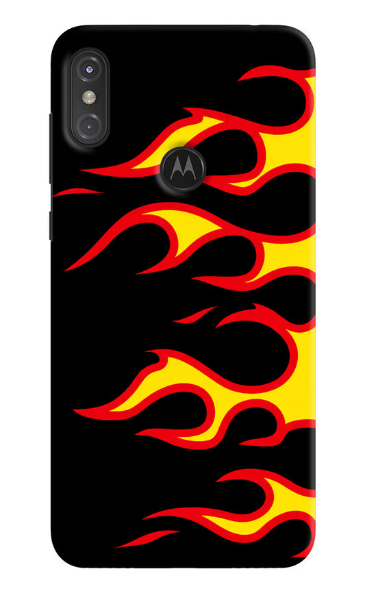 Side Sweep Flames Moto One Power Hard Case Back Cover by Casekaro