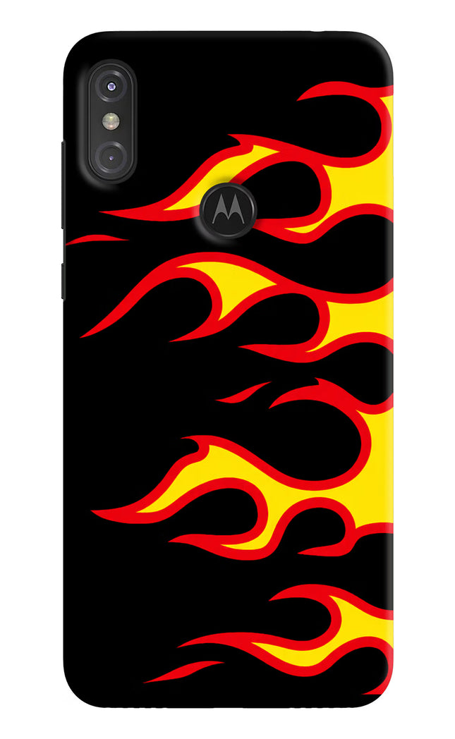 Side Sweep Flames Moto One Power Hard Case Back Cover by Casekaro