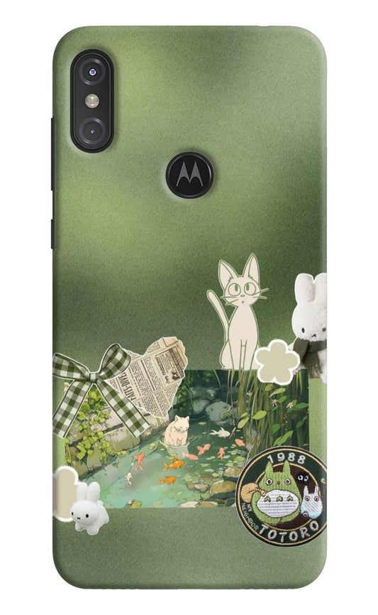 Aesthetic anime Moto One Power Back Cover
