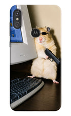 Hacker Hamster Moto One Power Hard Case Back Cover by Casekaro
