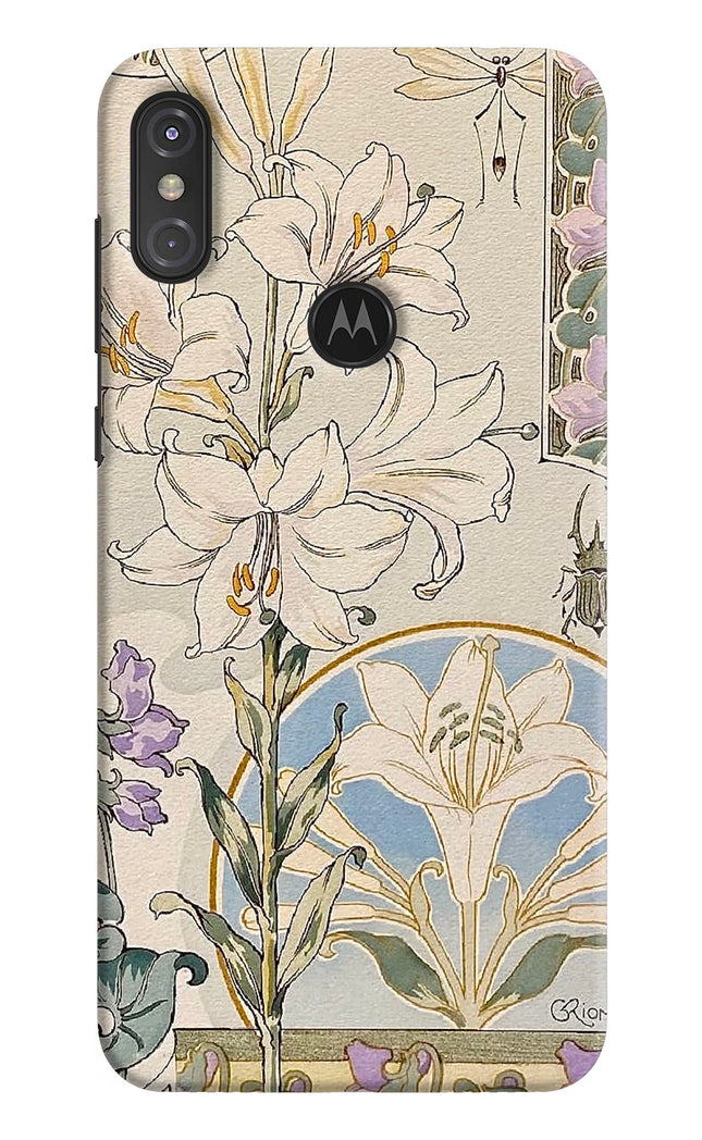White Lily Moto One Power Hard Case Back Cover by Casekaro