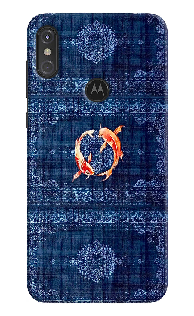 Koi Blue Moto One Power Hard Case Back Cover by Casekaro