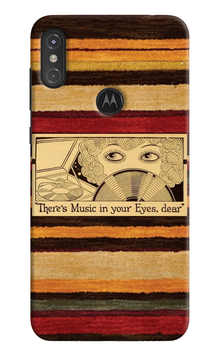 Vinyl Stripes Moto One Power Back Cover, Hard case