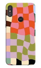 Wavy Grid Moto One Power Back Cover