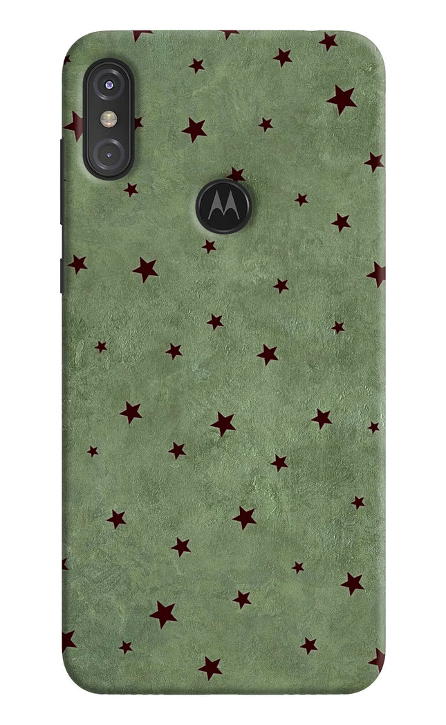 Green Stars Moto One Power Hard Case Back Cover by Casekaro