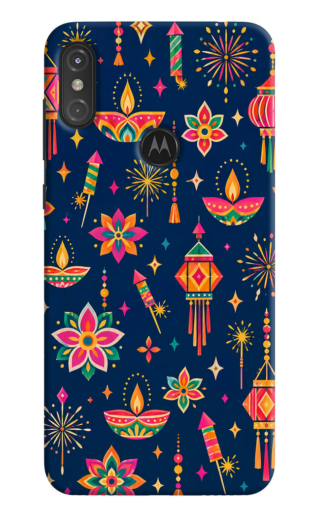 Festive Pop Moto One Power Hard Case Back Cover by Casekaro