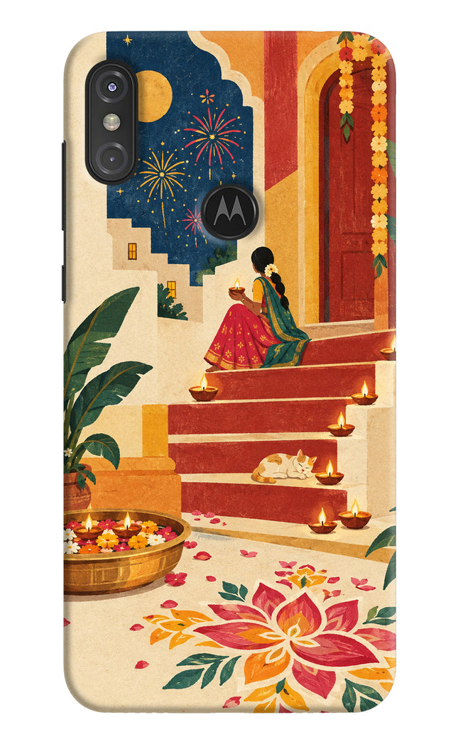 Diwali Rangoli Moto One Power Hard Case Back Cover by Casekaro