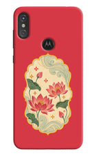 Pink Lotus Moto One Power Hard Case Back Cover by Casekaro