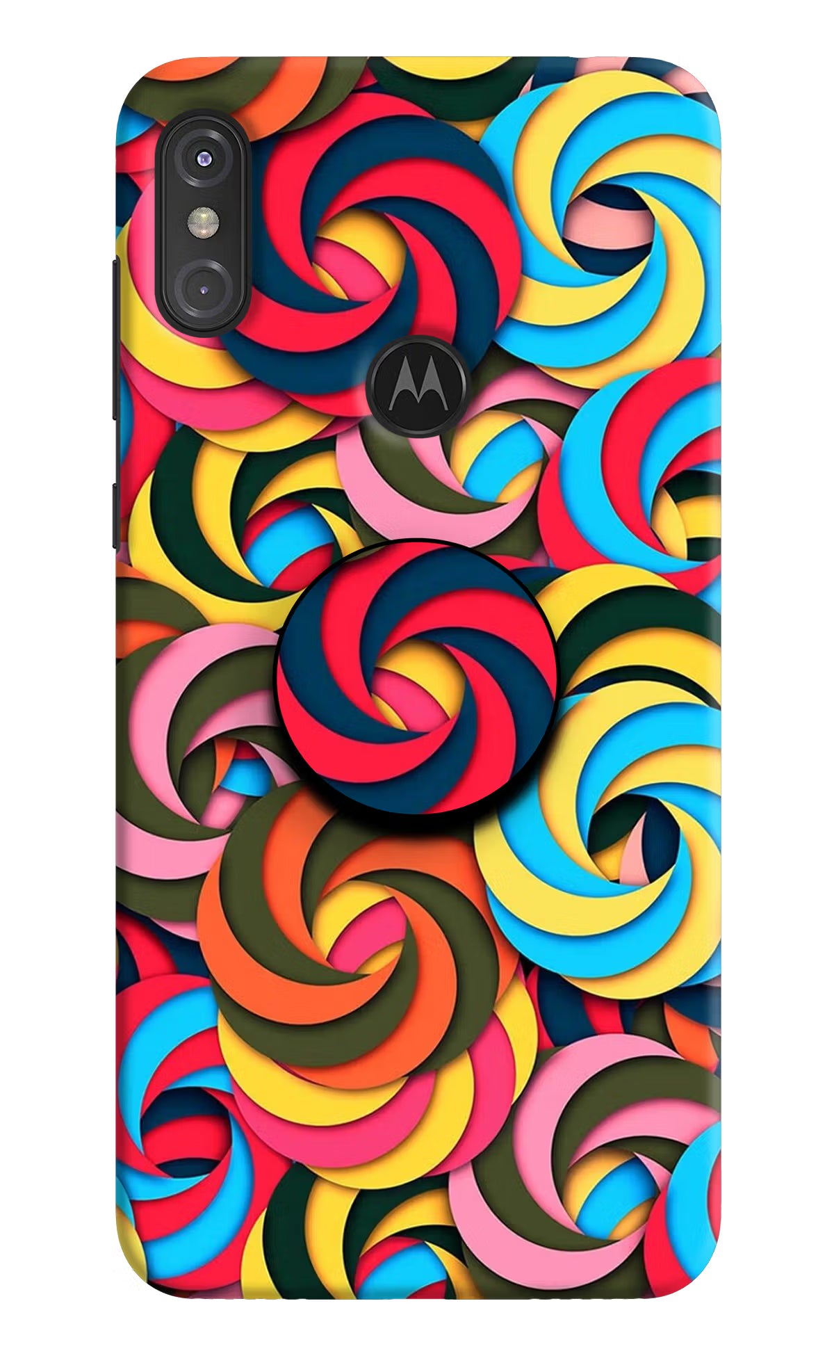 Spiral Pattern Moto One Power Pop Case by Casekaro
