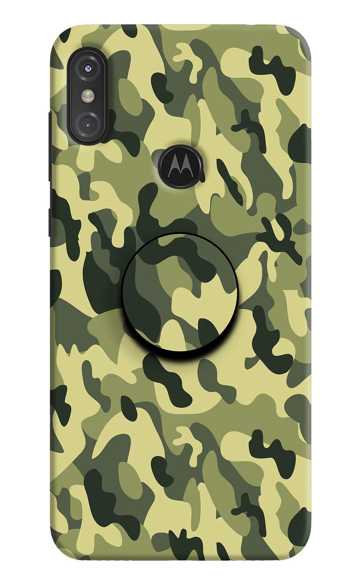 Camouflage Moto One Power Pop Case by Casekaro