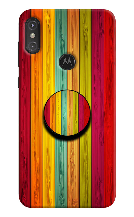 Multicolor Wooden Moto One Power Pop Case by Casekaro