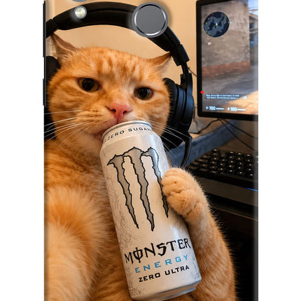 Gamer Cat Energy Honor Play Hard Case Back Cover by Casekaro