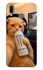 Gamer Cat Energy Honor Play Hard Case Back Cover by Casekaro