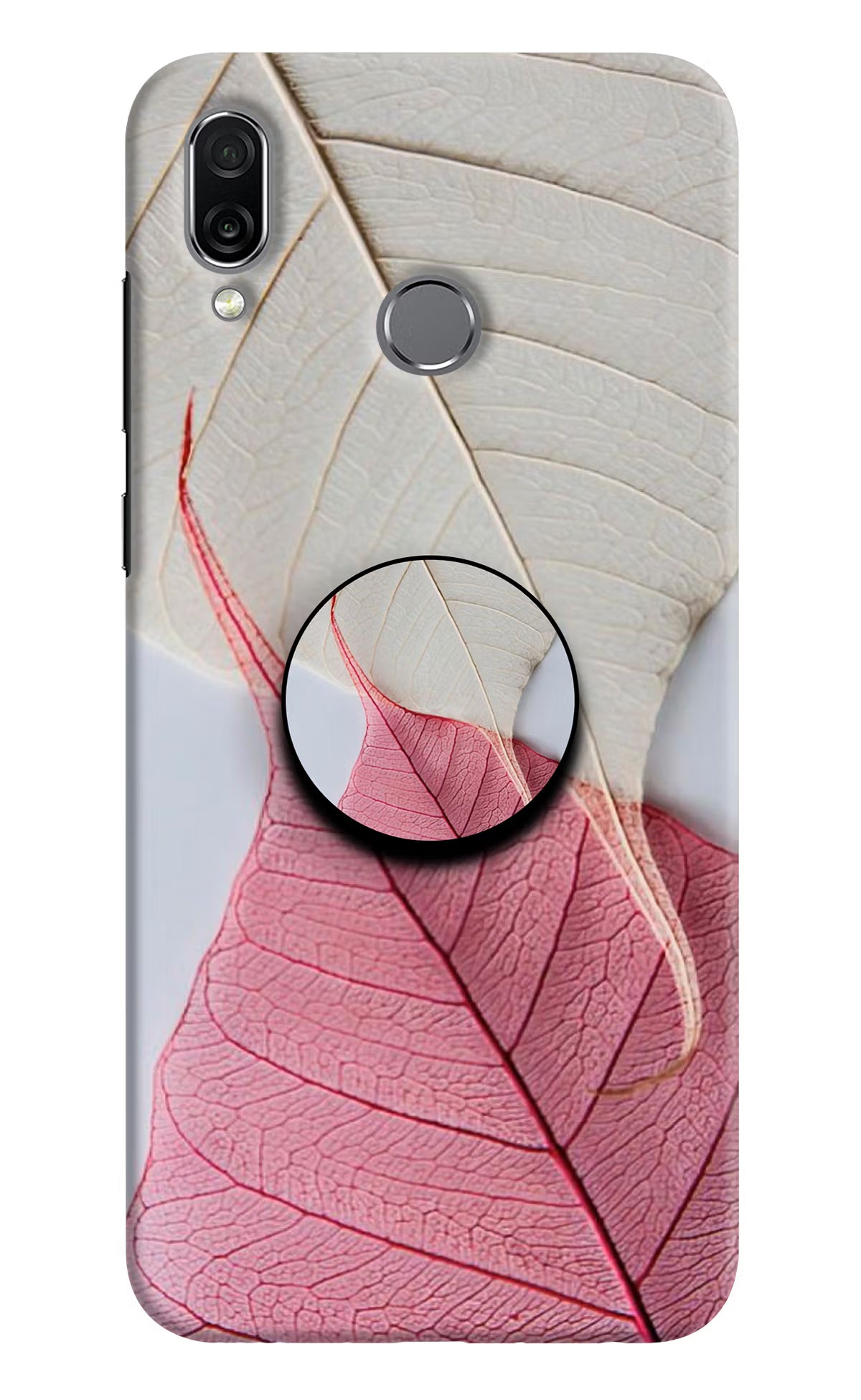 White Pink Leaf Honor Play Pop Case by Casekaro